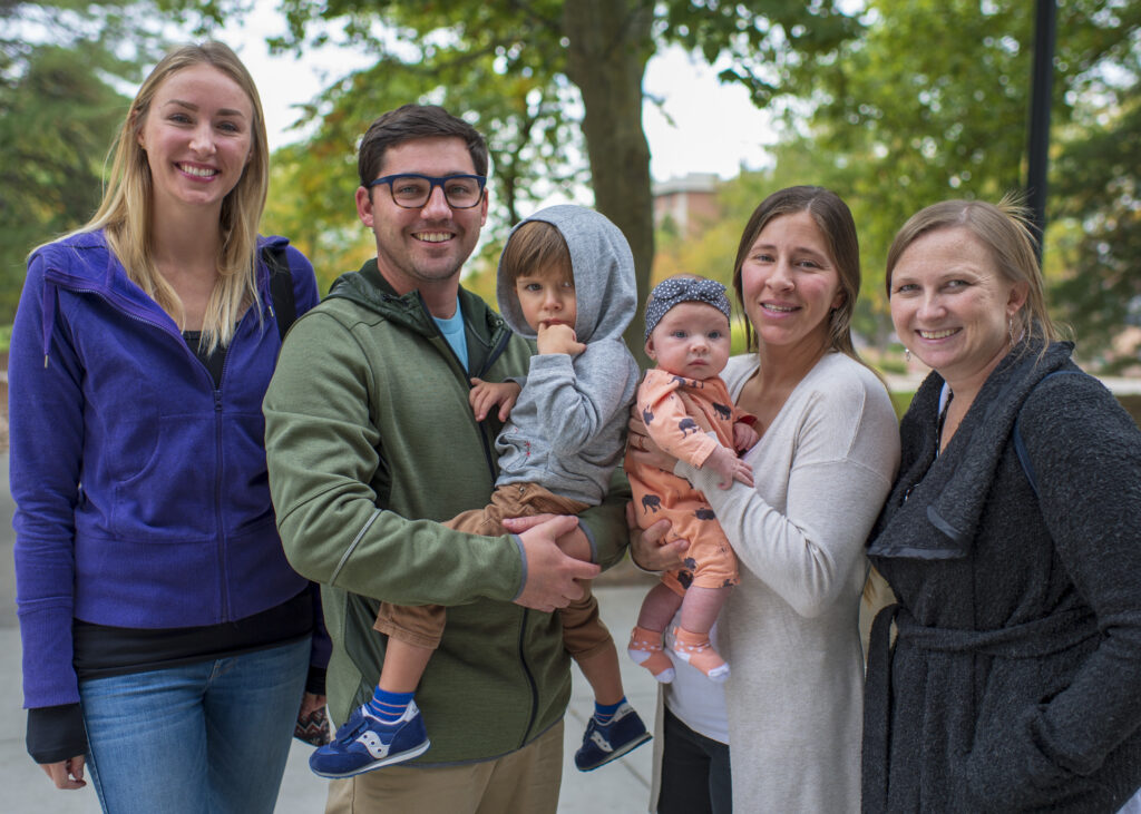 Utah Head Trauma Lab alumni Jami Saffioti visits the lab with her family and Jourdan Colter at the University of Utah in Salt Lake City, UT on Monday, Oct. 8, 2018. (Photo by Kiffer Creveling)